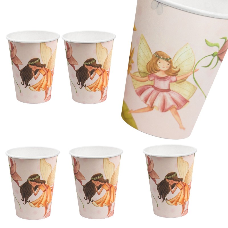 Zestaw 6 kubków papierowych z wróżkami