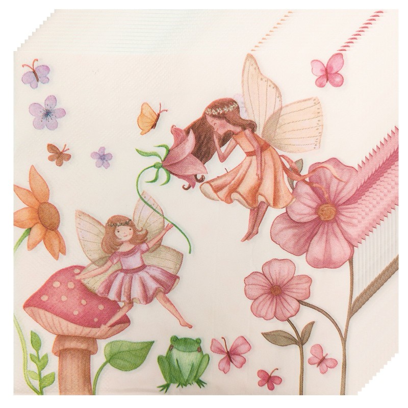 Serwetki papierowe Leśne Wróżki Fairy Garden 20 sztuk 33x33 cm