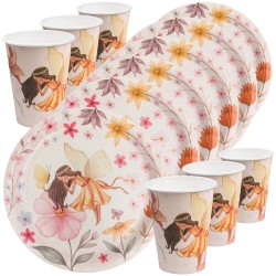 Zestaw Wróżki Elfy Talerzyki i Kubki Papierowe