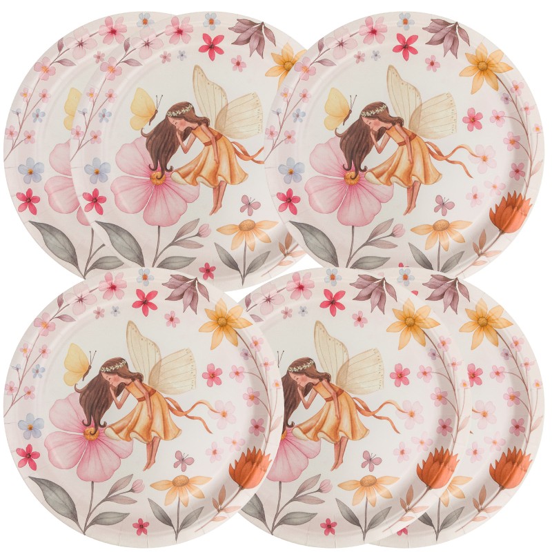 Zestaw Wróżki Elfy Talerzyki i Kubki Papierowe