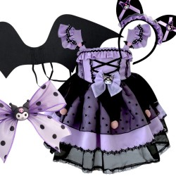 Kuromi Strój dla Dzieci z Sukienką i Opaską