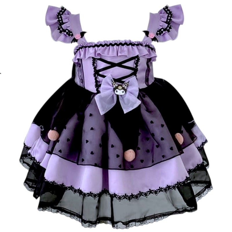 Kuromi Strój dla Dzieci z Sukienką i Opaską