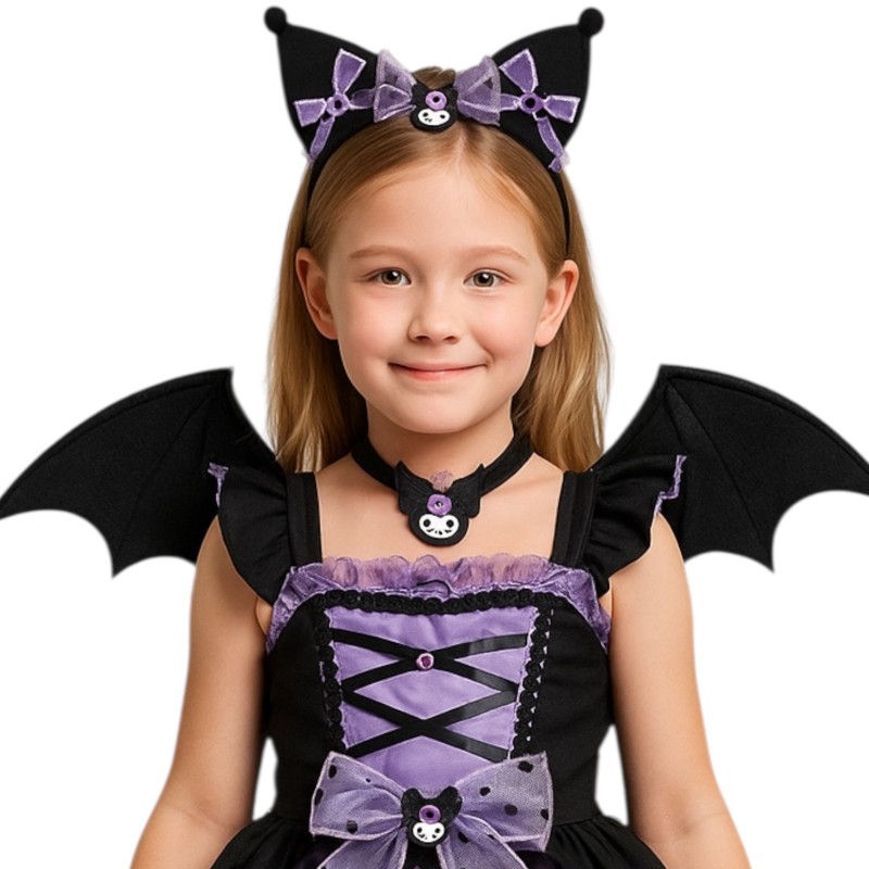 Kuromi Strój dla Dzieci z Sukienką i Opaską