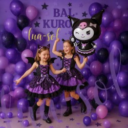 Kuromi Strój dla Dzieci z Sukienką i Opaską