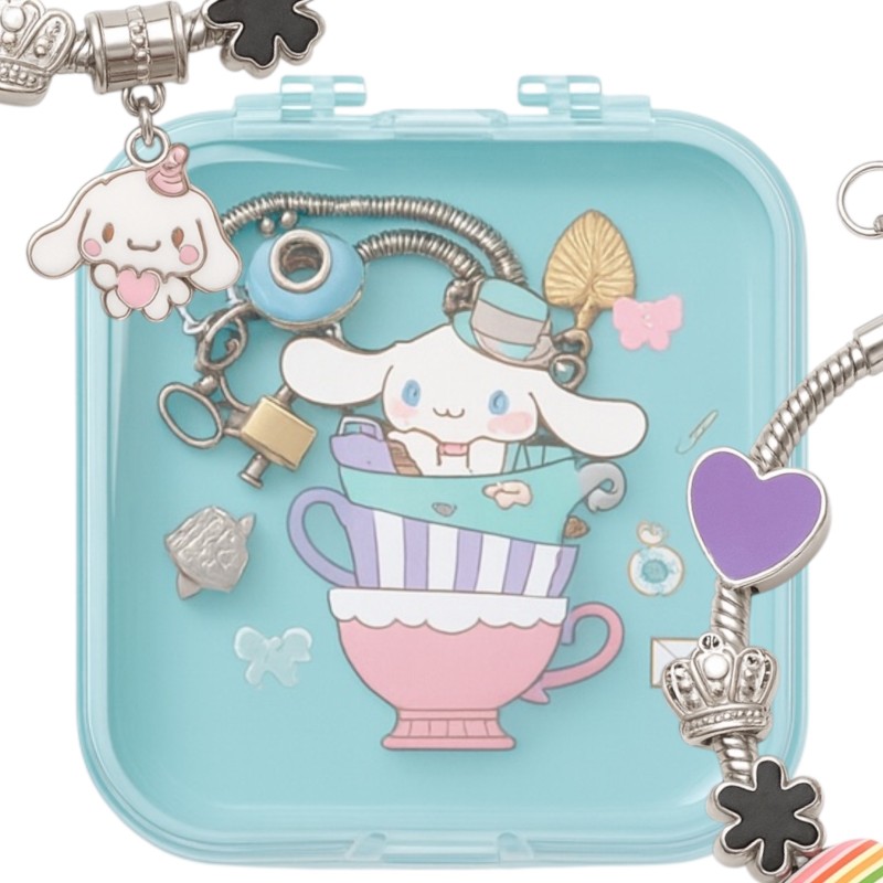 Zestaw Bransoletka Cinemarrol Króliczek z 9 Zawieszkami