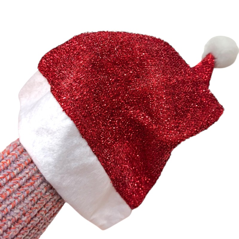 Czapka Świąteczna Mikołaja Metaliczna Czerwona