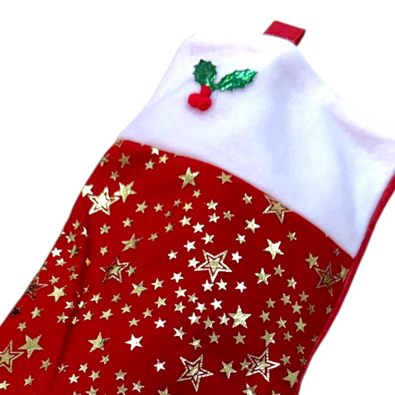 Skarpeta świąteczna z gwiazdkami 42x25cm