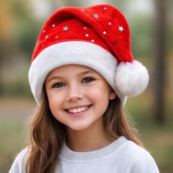 Czapka Mikołaja z gwiazdkami welur
