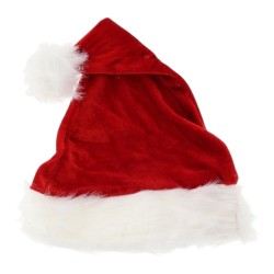 Aksamitna czapka Mikołaja na święta z pomponem