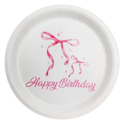 Talerzyki papierowe Kokardki 6 szt 23 cm