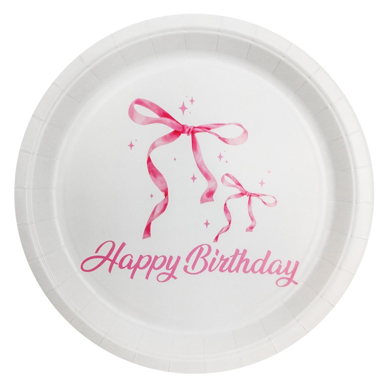 Talerzyki papierowe Kokardki 6 szt 23 cm