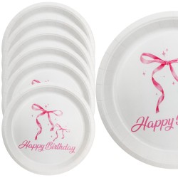 Talerzyki papierowe Kokardki 6 szt 23 cm