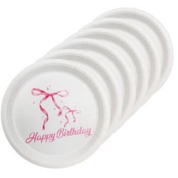 Talerzyki papierowe Kokardki 6 szt 23 cm