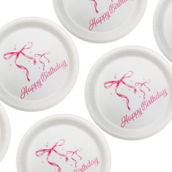 Talerzyki papierowe Kokardki 6 szt 23 cm