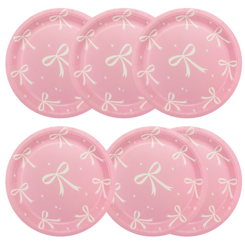 Zestaw urodzinowy Birthday Bow Elegance talerzyki kubki