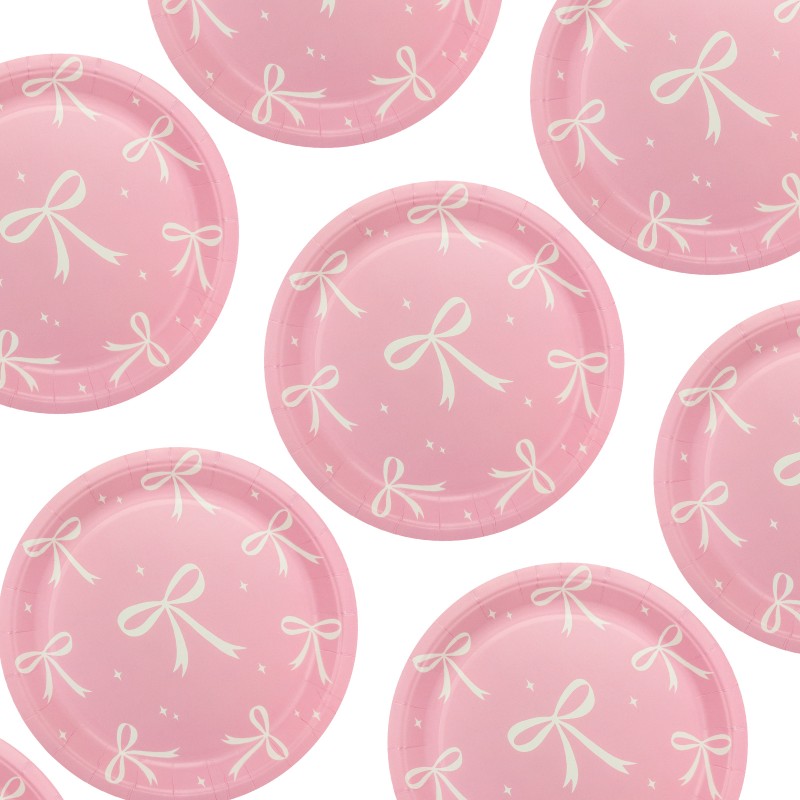 Zestaw urodzinowy Birthday Bow Elegance talerzyki kubki