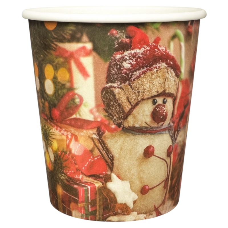 Kubeczki świąteczne Bałwanek 270 ml 12 szt.