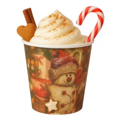 Kubeczki świąteczne Bałwanek 270 ml 12 szt.