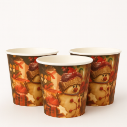 Kubeczki świąteczne Bałwanek 270 ml 12 szt.