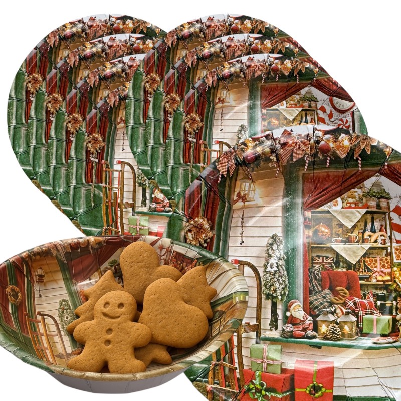 Miseczka papierowa 16cm Merry Christmas 8 sztuk