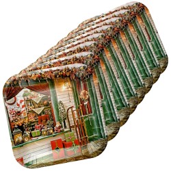 Talerzyki Christmas Cottage 18×18 cm Nataluna 8 szt.