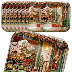 Talerzyki Christmas Cottage 18×18 cm Nataluna 8 szt.