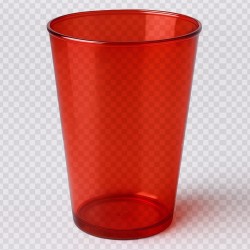 Kubki PVC czerwone transparentne 300 ml 10 szt.