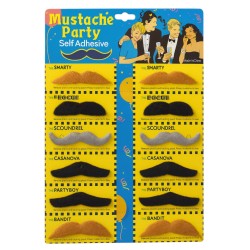 Wąsy samoprzylepne 12 sztuk do kostiumów