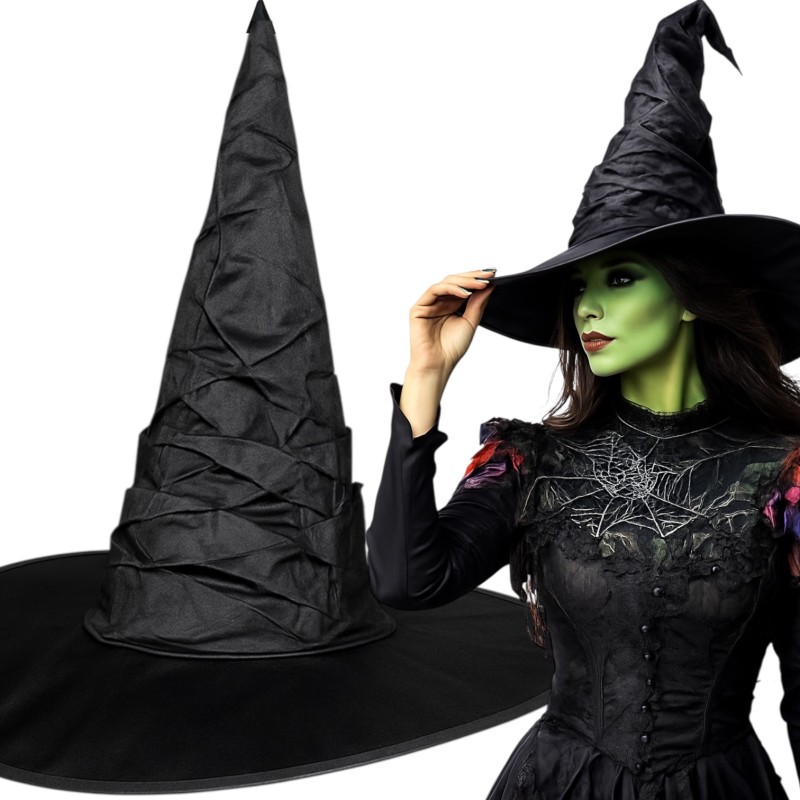 Duży Czarny Kapelusz wiedźmy WITCH Czarownica