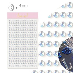 Kryształki Naklejki holo Srebrne OPAL 4mm 750 szt Opalizujące