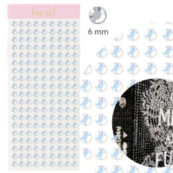 Kryształki naklejki Scrapbooking srebrne OPAL 260 sztuk 6mm