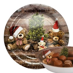 Papierowa miska 16cm z motywem świątecznym, zestaw 8 szt.