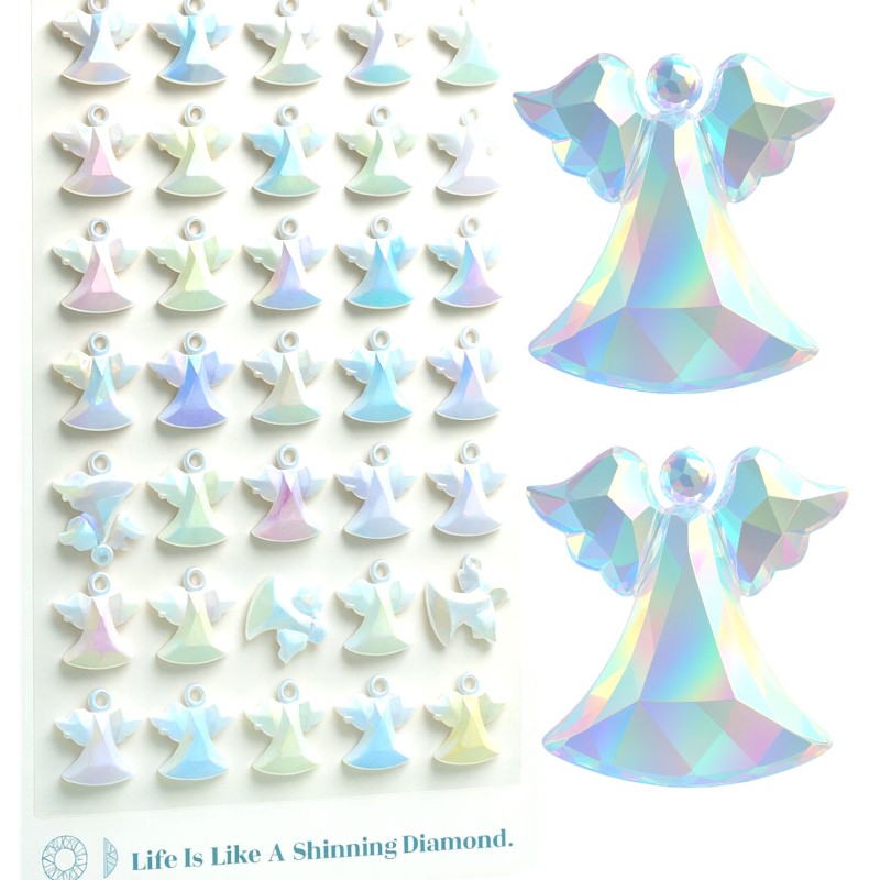 Kryształki Aniołki 35szt Naklejki na Żyłce
