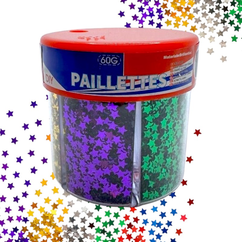 Brokat Dekoracyjny Sypki Gwiazdki Glitter 6 kolorów