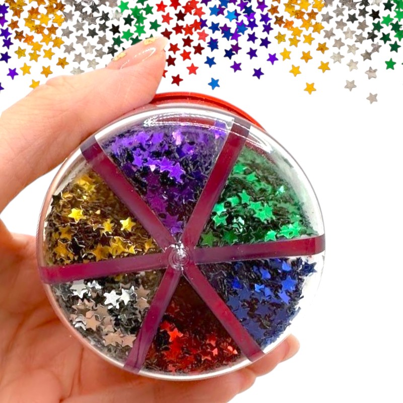 Brokat Dekoracyjny Sypki Gwiazdki Glitter 6 kolorów