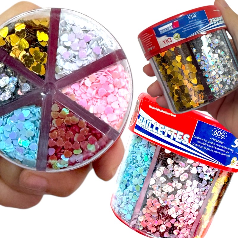 Brokat dekoracyjny serduszka 6 kolorów 60g