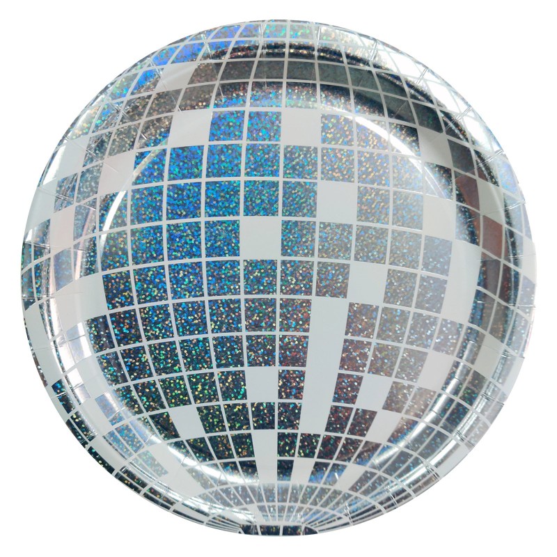 Talerzyki papierowe Holo Disco 6szt 23cm