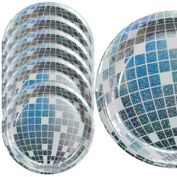 Talerzyki papierowe Holo Disco 6szt 23cm