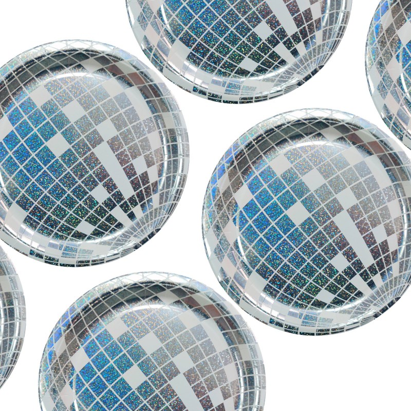 Talerzyki papierowe Holo Disco 6szt 23cm