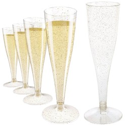 Zestaw kieliszków plastikowych z brokatem 4 szt.