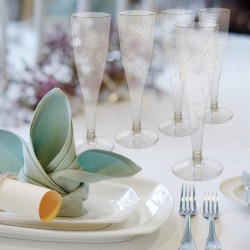 Zestaw kieliszków plastikowych z brokatem 4 szt.