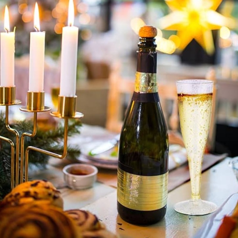 Zestaw kieliszków plastikowych z brokatem 4 szt.