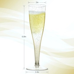 Zestaw kieliszków plastikowych z brokatem 4 szt.