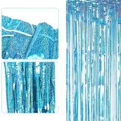 Kurtyna metaliczna holo turkusowa imprezowa