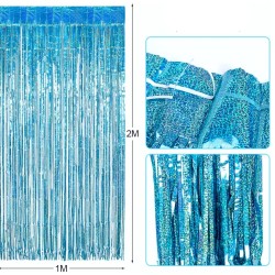 Kurtyna metaliczna holo turkusowa imprezowa