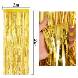 Kurtyna imprezowa metaliczna złota tło foto event