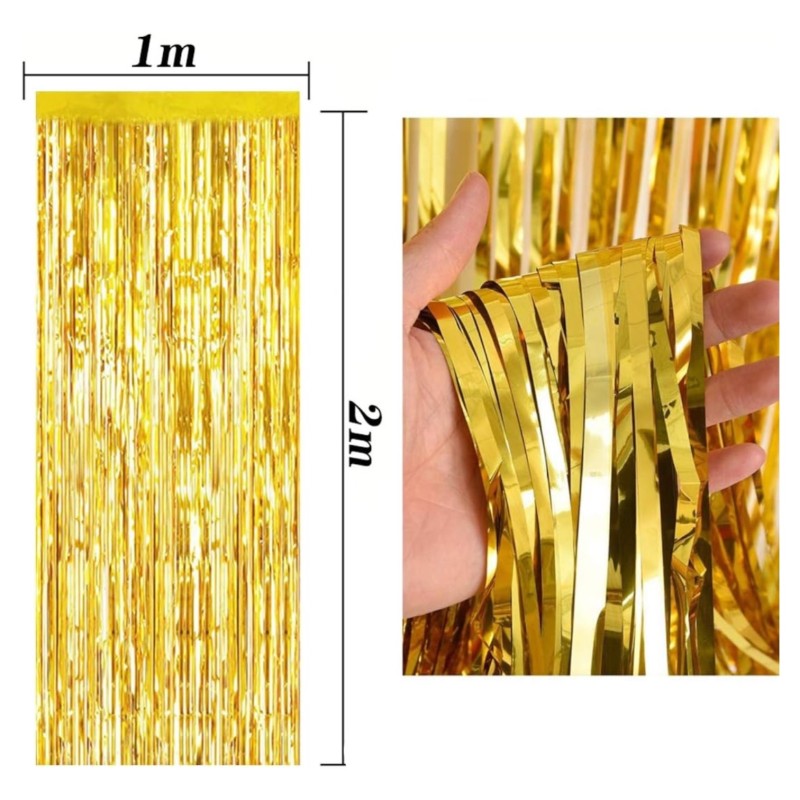 Kurtyna imprezowa metaliczna złota tło foto event