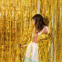 Kurtyna imprezowa metaliczna złota tło foto event