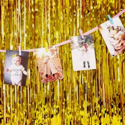 Kurtyna imprezowa metaliczna złota tło foto event