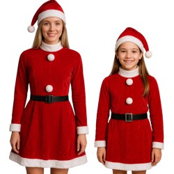 Świąteczny Strój Mikołajki z Czapka 10-13 lat